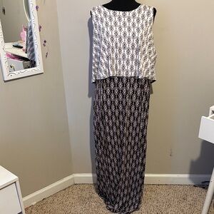 Cato Black and White Geometric Maxi Dress